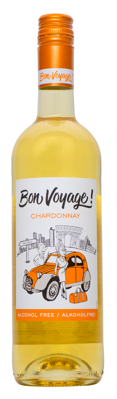 Bon Voyage Винний напій Chardonnay білий сухий 0,5% 0,75л