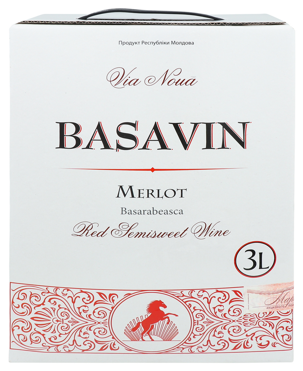 Basavin Вино Merlot червоне напівсолодке 12.5% 3л