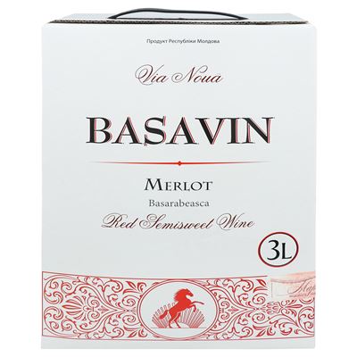 Basavin Вино Merlot червоне напівсолодке 12.5% 3л