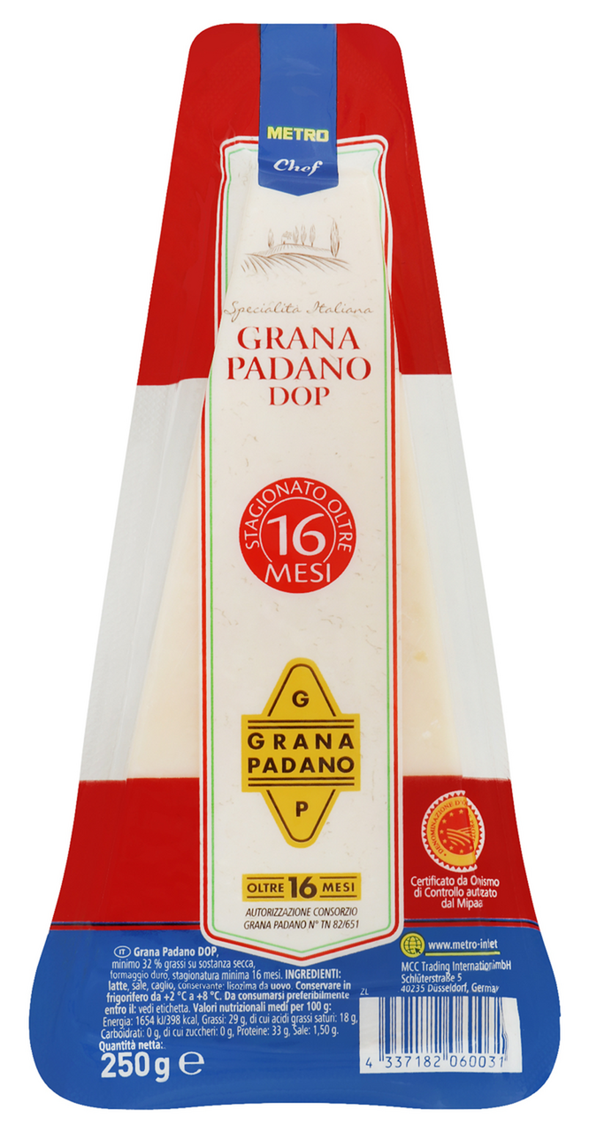 METRO Chef Сир Grana padano твердий витримy 16 міс 32% 250г