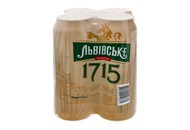 Пиво Львівське 1715 світле пастеризоване 4.7% 4*0.5л/уп