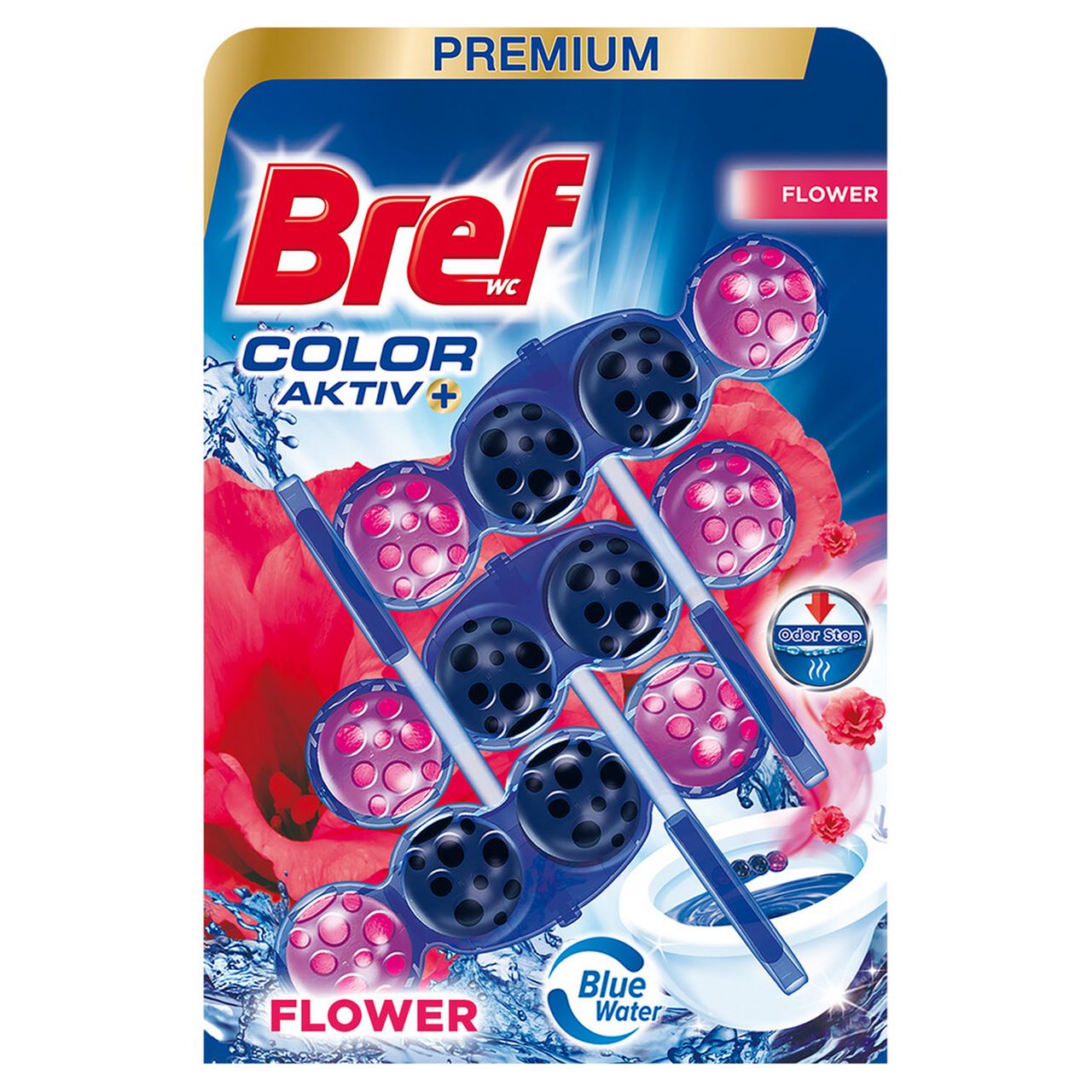 Bref Блок Color Activ+ Flower туалетний для унітазу Тріопак 3х50г 150г