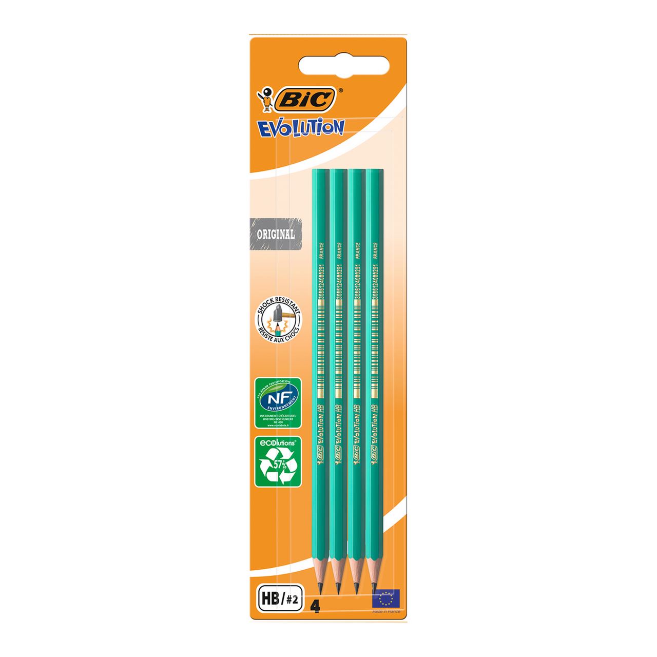 BiC Олівець Evolution пластиковий без гумки 4шт/уп