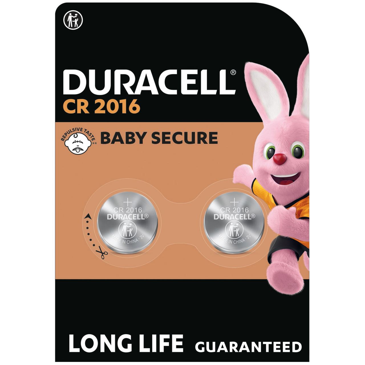 DURACELL Батарейка спеціальна літієва типу таблетка 2016 3V, (DL2016/CR2016), 2 шт