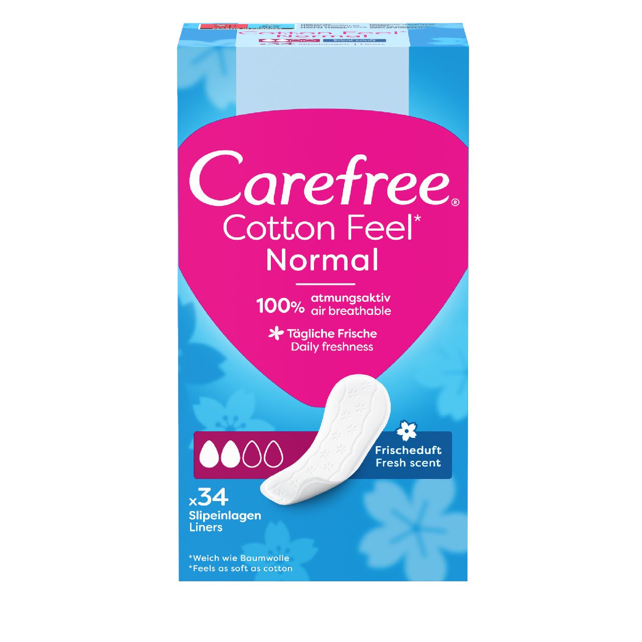 Carefree Щоденні прокладки М`якість бавовни Fresh 34шт