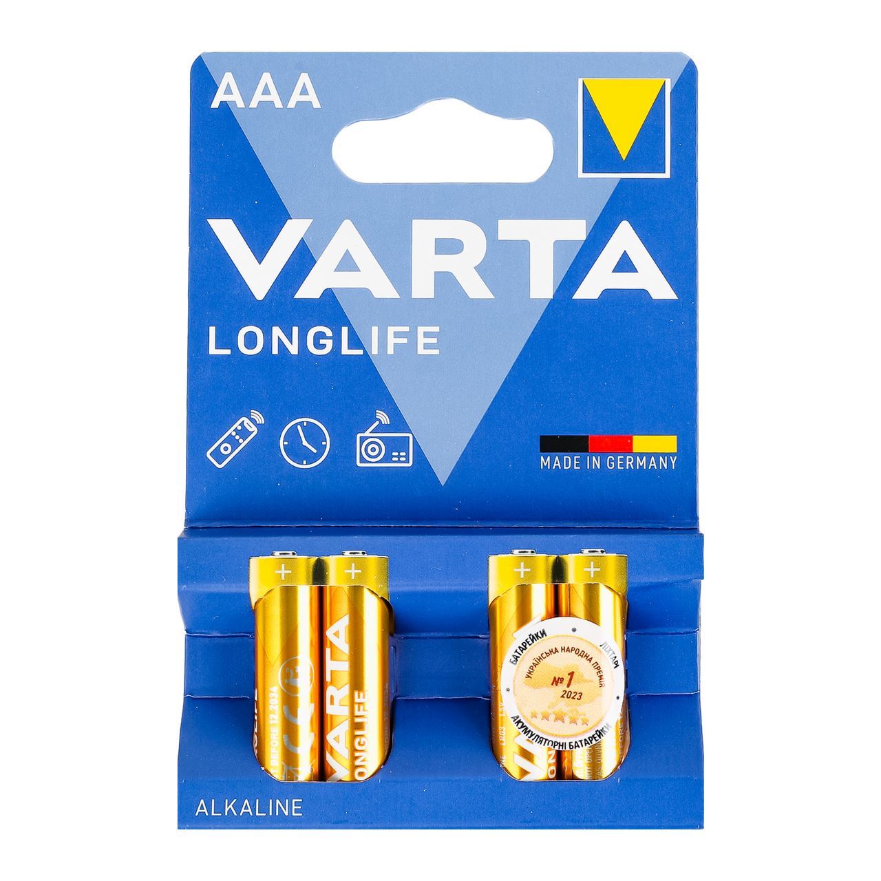 VARTA Батарейки Longlife №4103 AAA 1,5V LR03 4шт/уп