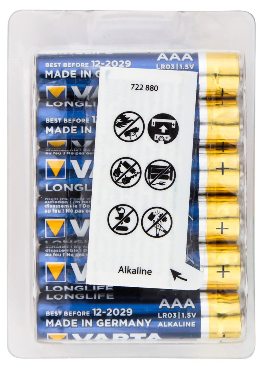 VARTA Батарейки ААА 1,5V LR03 Longlife 12шт