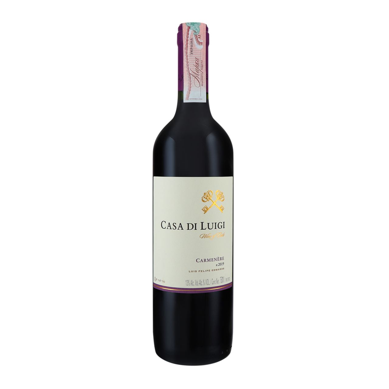 Casa Di Luigi Вино Kosher Carmenere 13,0% 0,75л