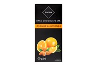Шоколад Rioba чорний з апельсином та мигдалем 100г