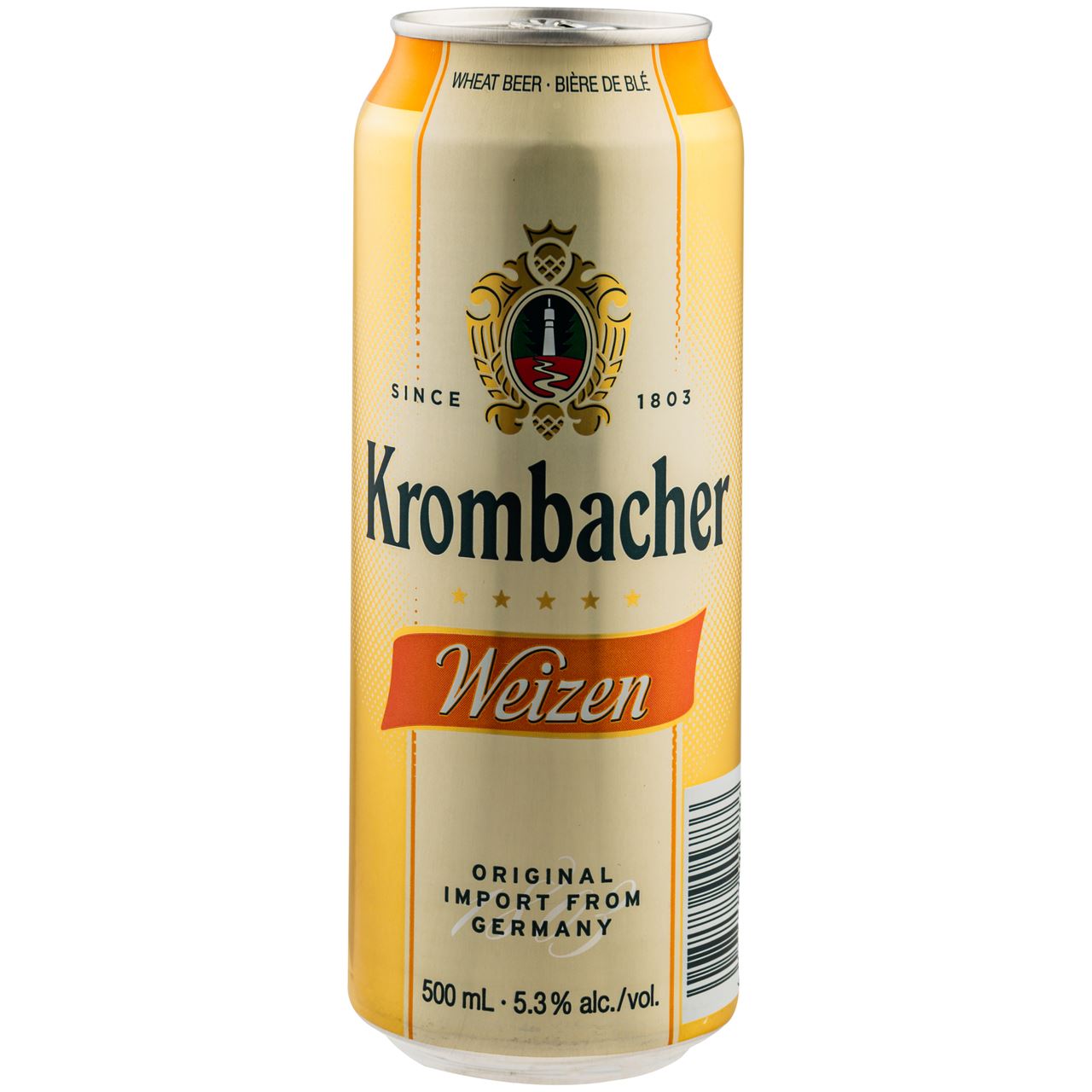 Krombacher Пиво Weizen пшеничне нефільтрован 5,3% 500мл ж/б