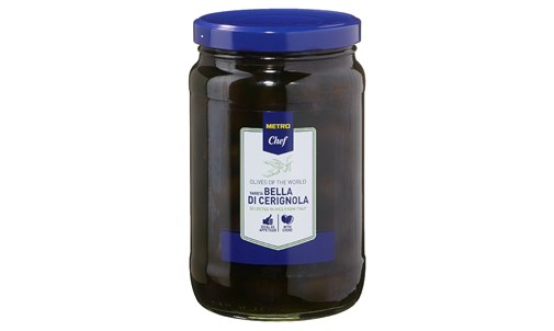Оливки Metro Chef Cerignola чорні з кісточкою 1650г