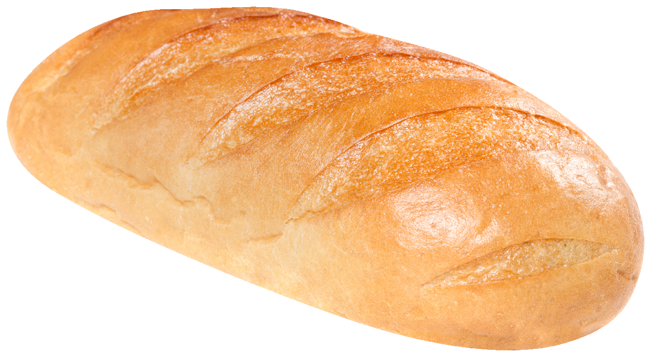 Батон хлеба на белом фоне
