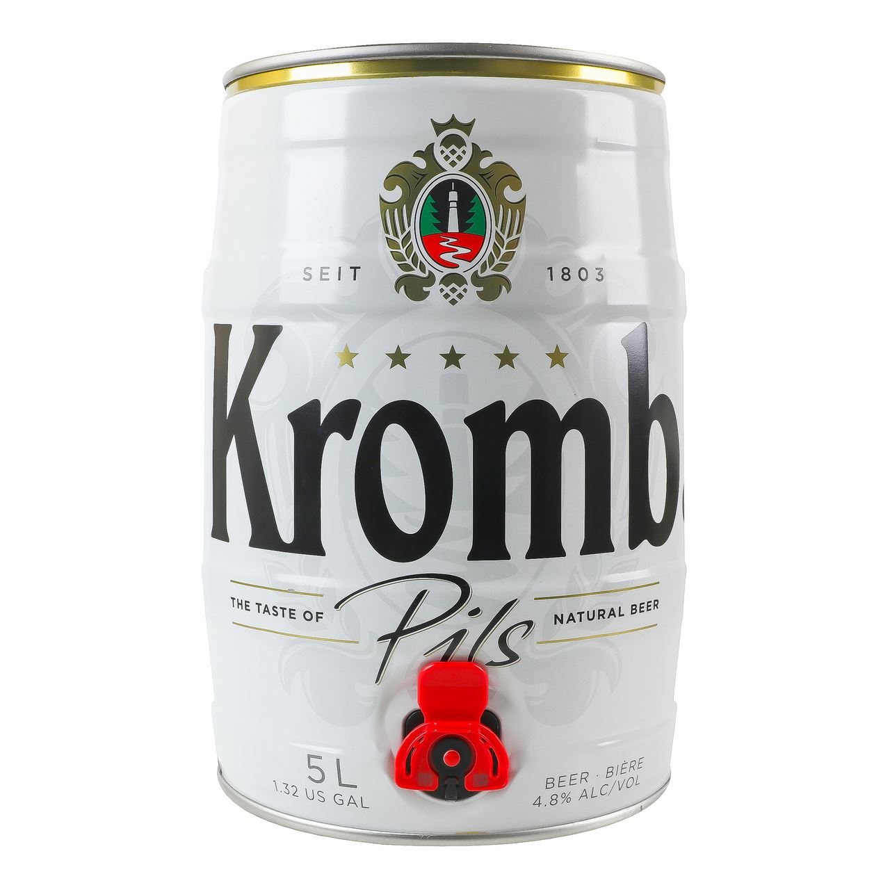 Krombacher Пиво Pils світле фільтроване 4,8% 5л ж/б