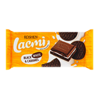 Шоколад Lacmi Black, White&Caramel молочний з печивом 100г