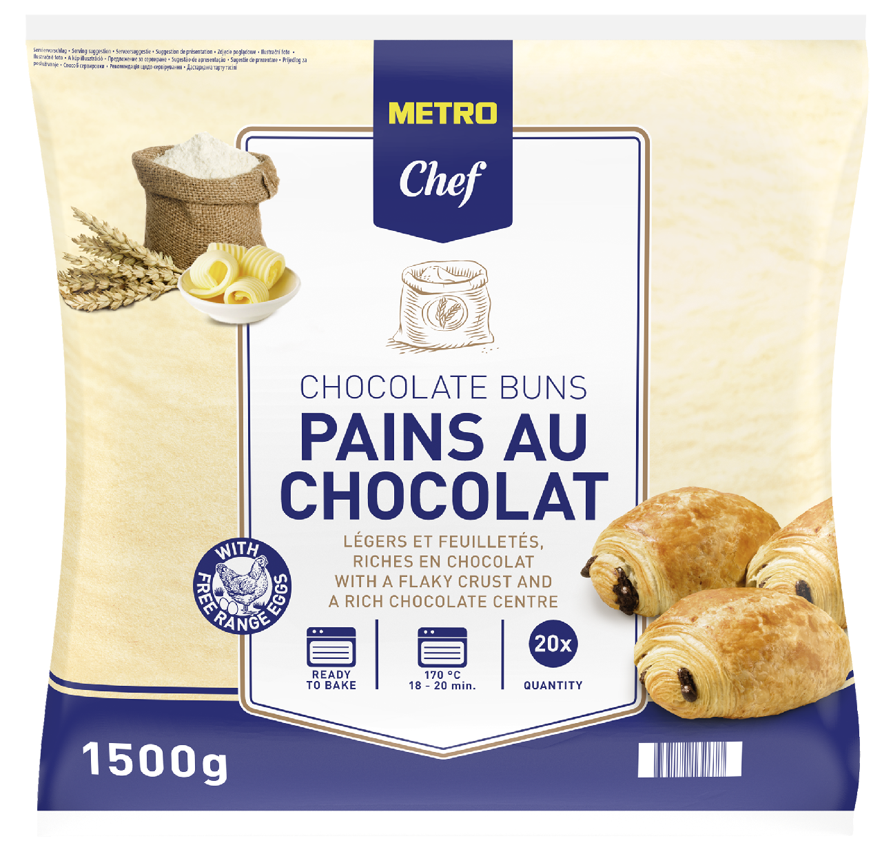 METRO Chef Виріб хлібобулочний швидкозаморожений 20 х 75г 1,5кг