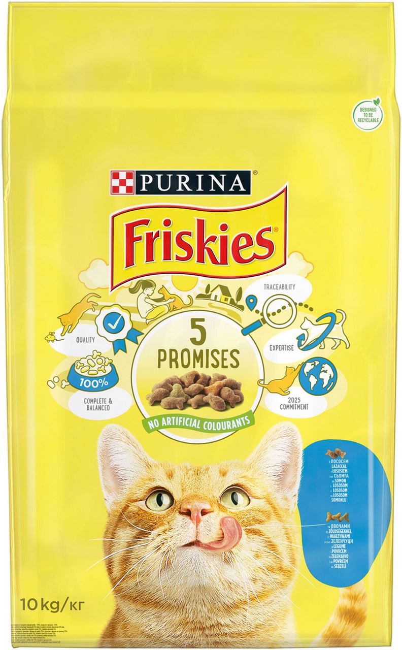 Friskies Корм сухий з лососем і овочами 10кг