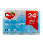 Папір туалетний Ruta Pure white 3-х шаровий 24шт/уп