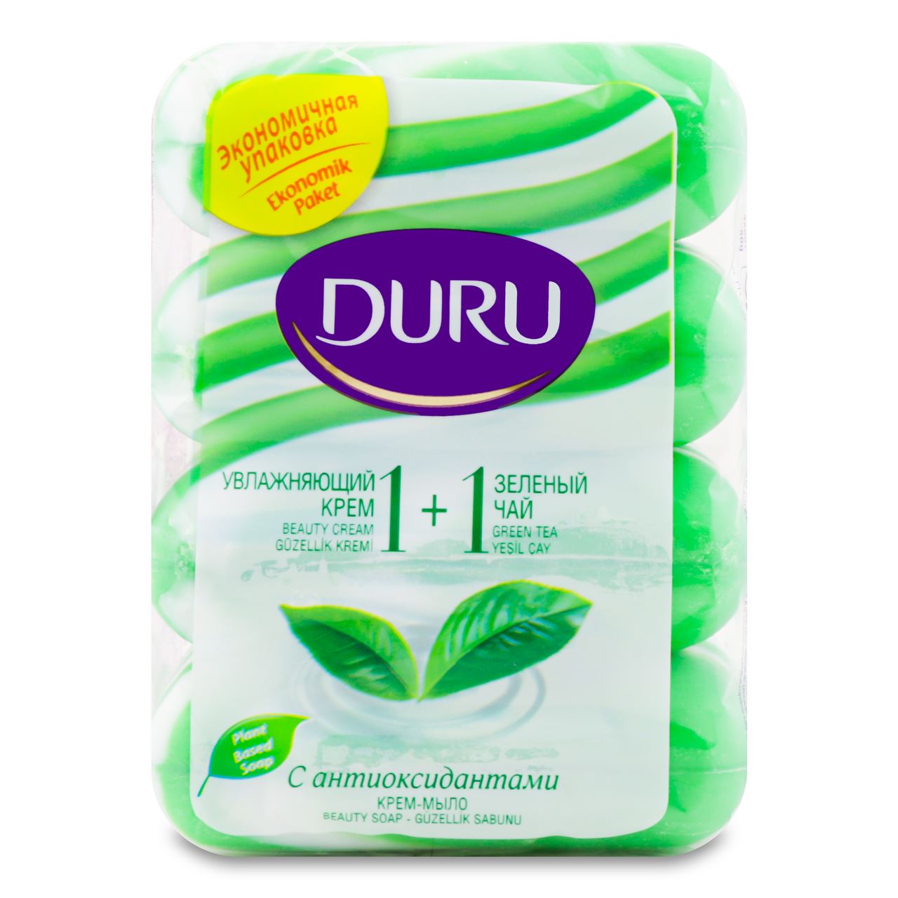 Duru Мило з екстрактом зеленого чаю+зволожуючим кремом 4*80г
