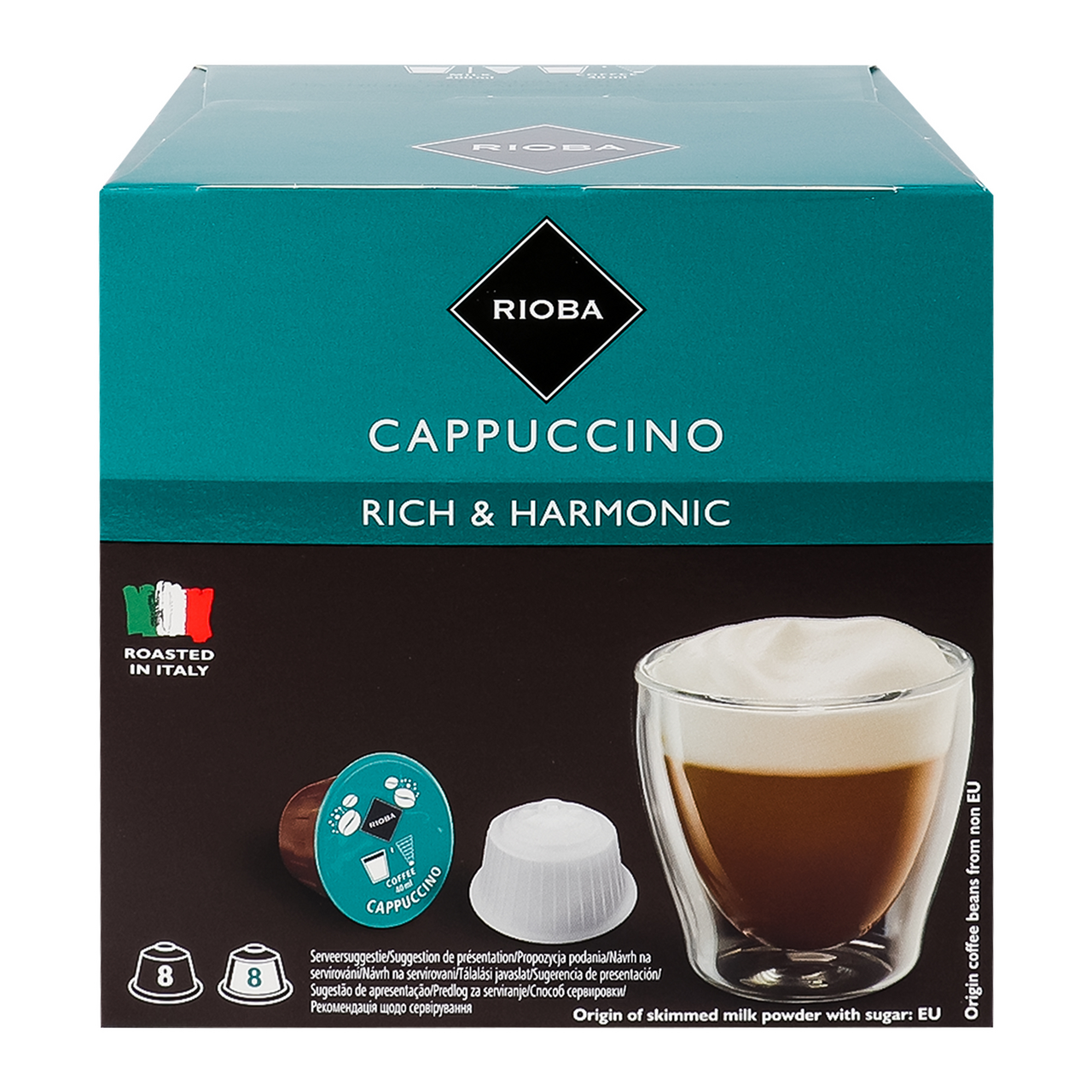 RIOBA Кава Cappuccino мелена обсмажена у капсулах 192г
