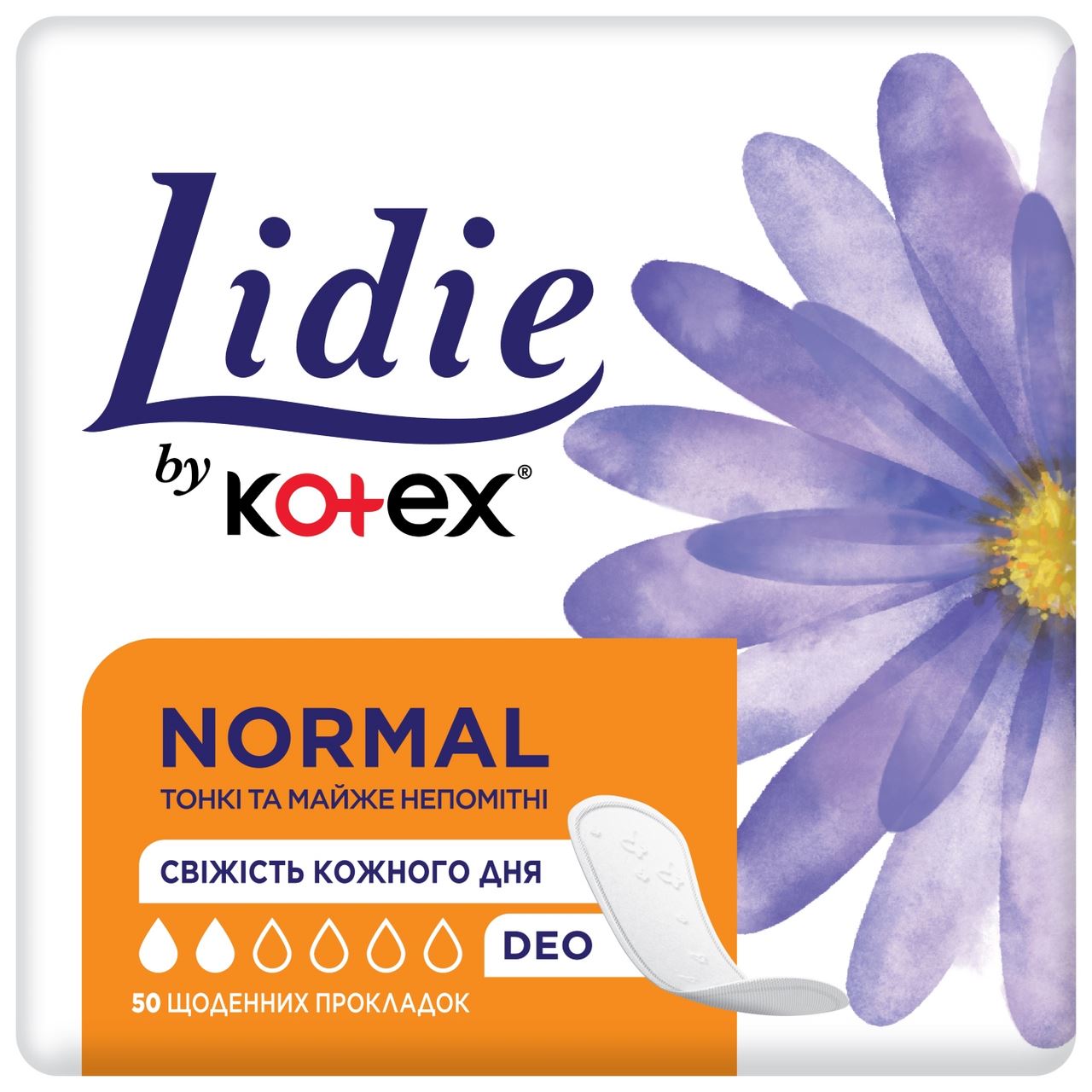 Lidie Прокладки щоденні by Kotex Camomile Deo Normal 50шт