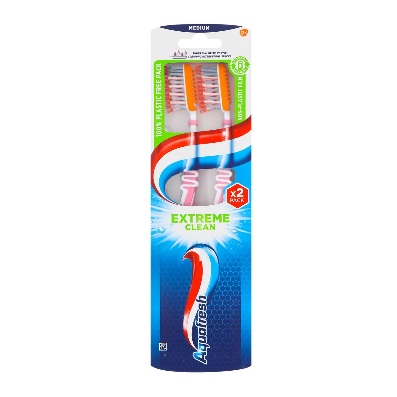 Aquafresh Щітка зубна Extreme clean Medium 2шт/уп