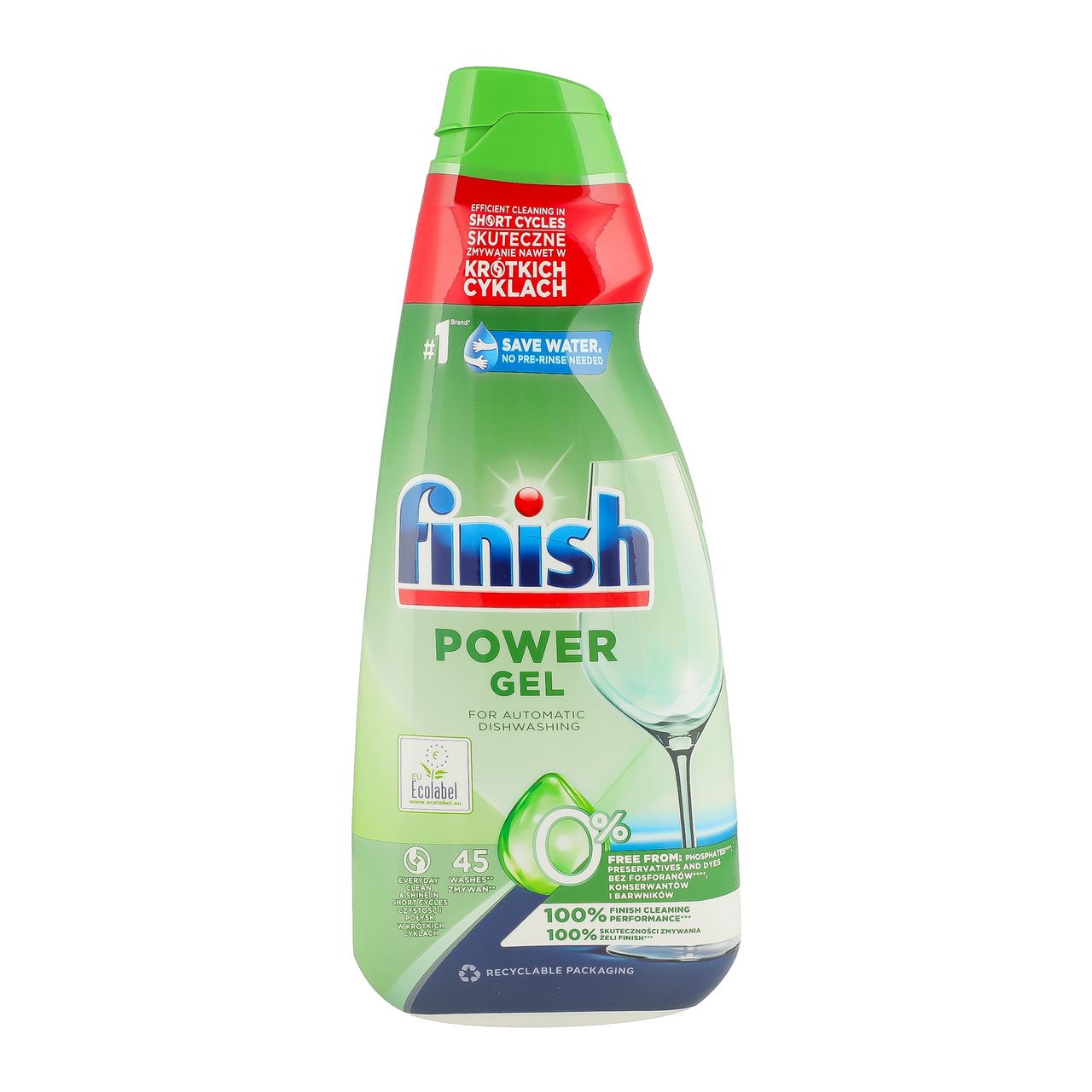 Засіб д/посуду Finish Power Gel 0% у пмм 0,9л