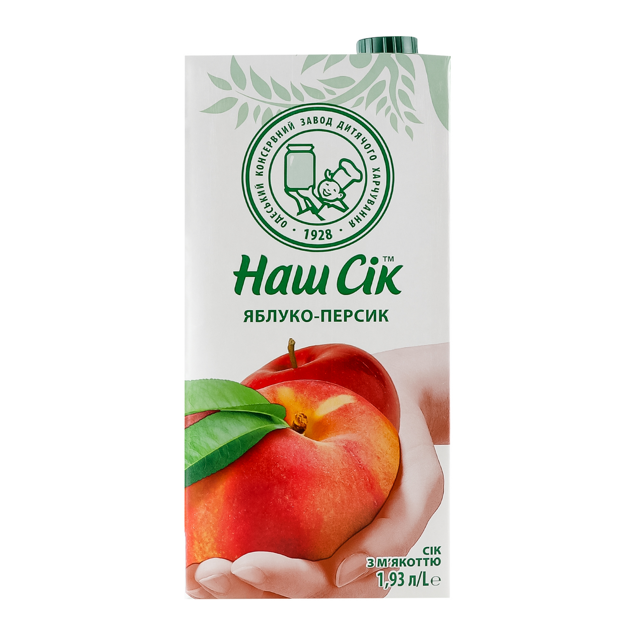 Наш сік Сік Яблуко-персик з м'якоттю 1,93л