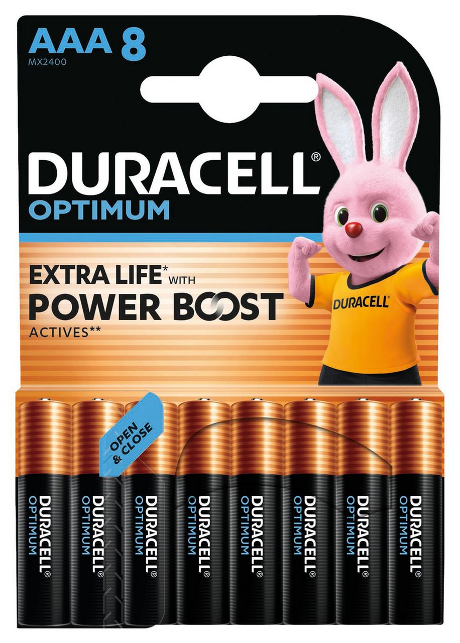 DURACELL Батарейки Optimum AAA лужні 4 шт