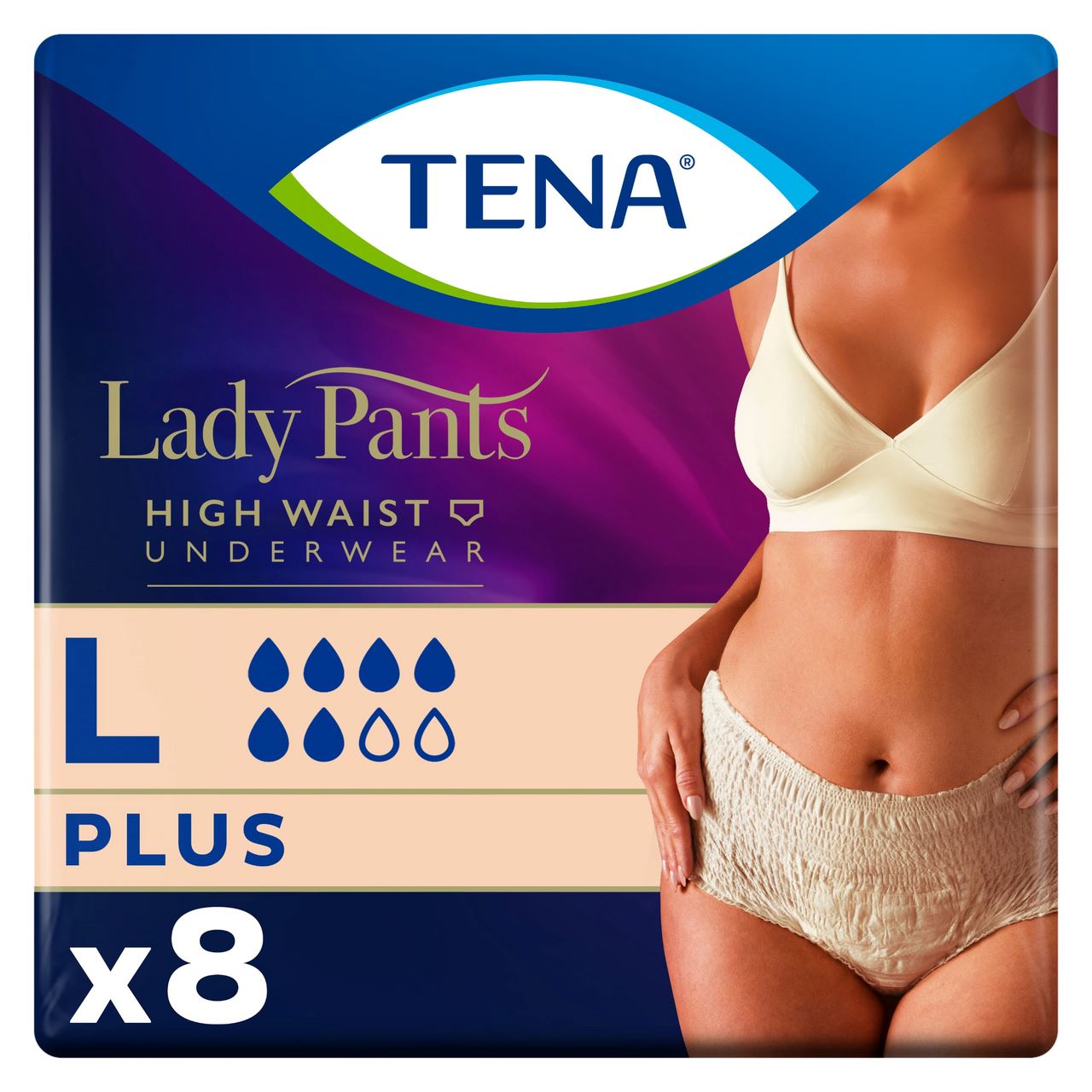 Tena Труси Lady Pants Plus Creme урологічні для жінок розмір Large 8 шт