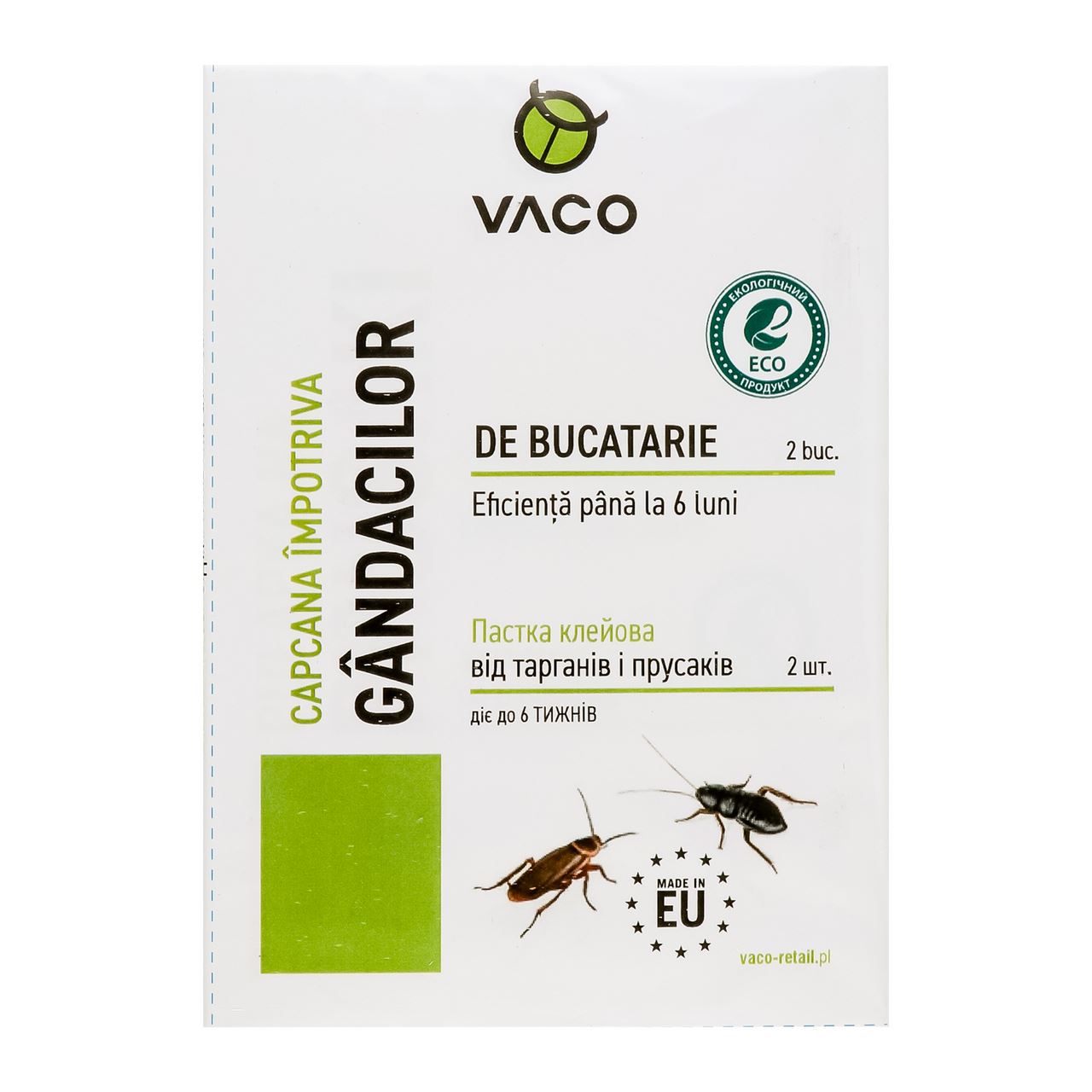 Vaco Пастка Eco клейова від тарганів і прусаків 2шт/уп