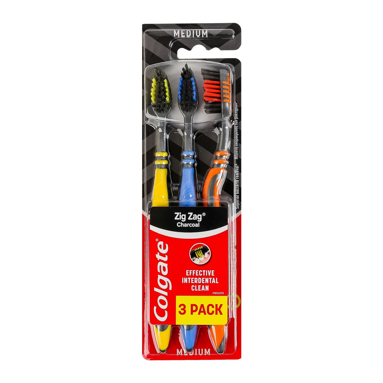 Colgate Щітка зубна Zig Zag Charcoal Medium 3шт/уп