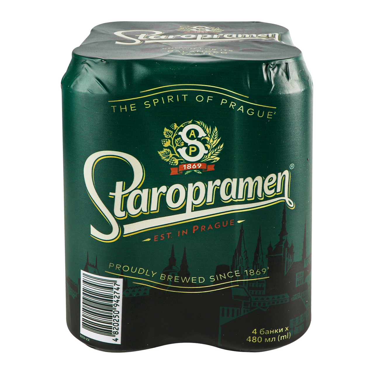 Staropramen Пиво світле пастеризоване 4.2% 4*0.48л/уп