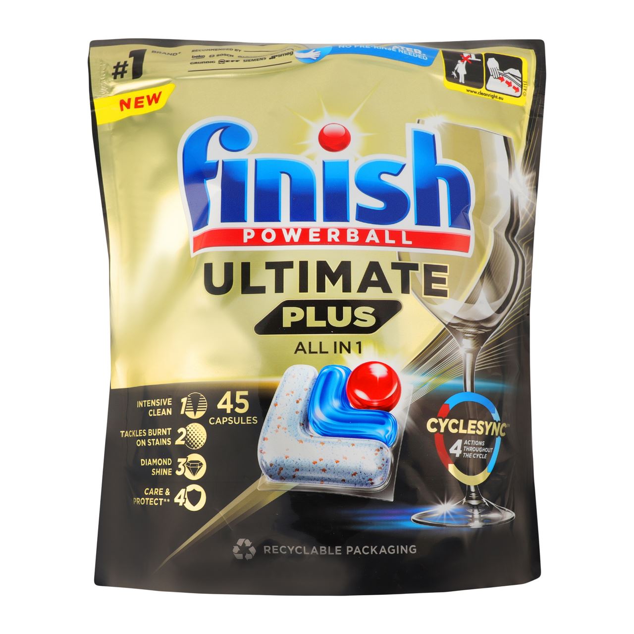 finish Капсули для миття посуду Ultimate Plus All in 1 45шт