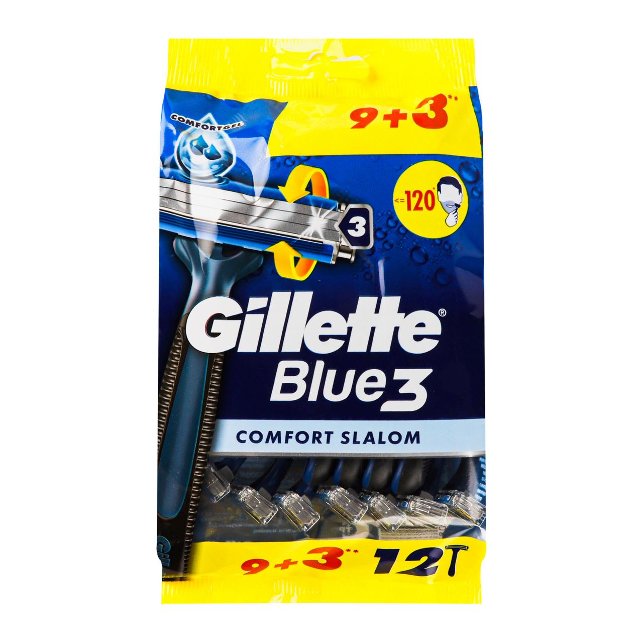 Gillette Бритви Blue 3 Slalom Comfort одноразові 12шт/уп