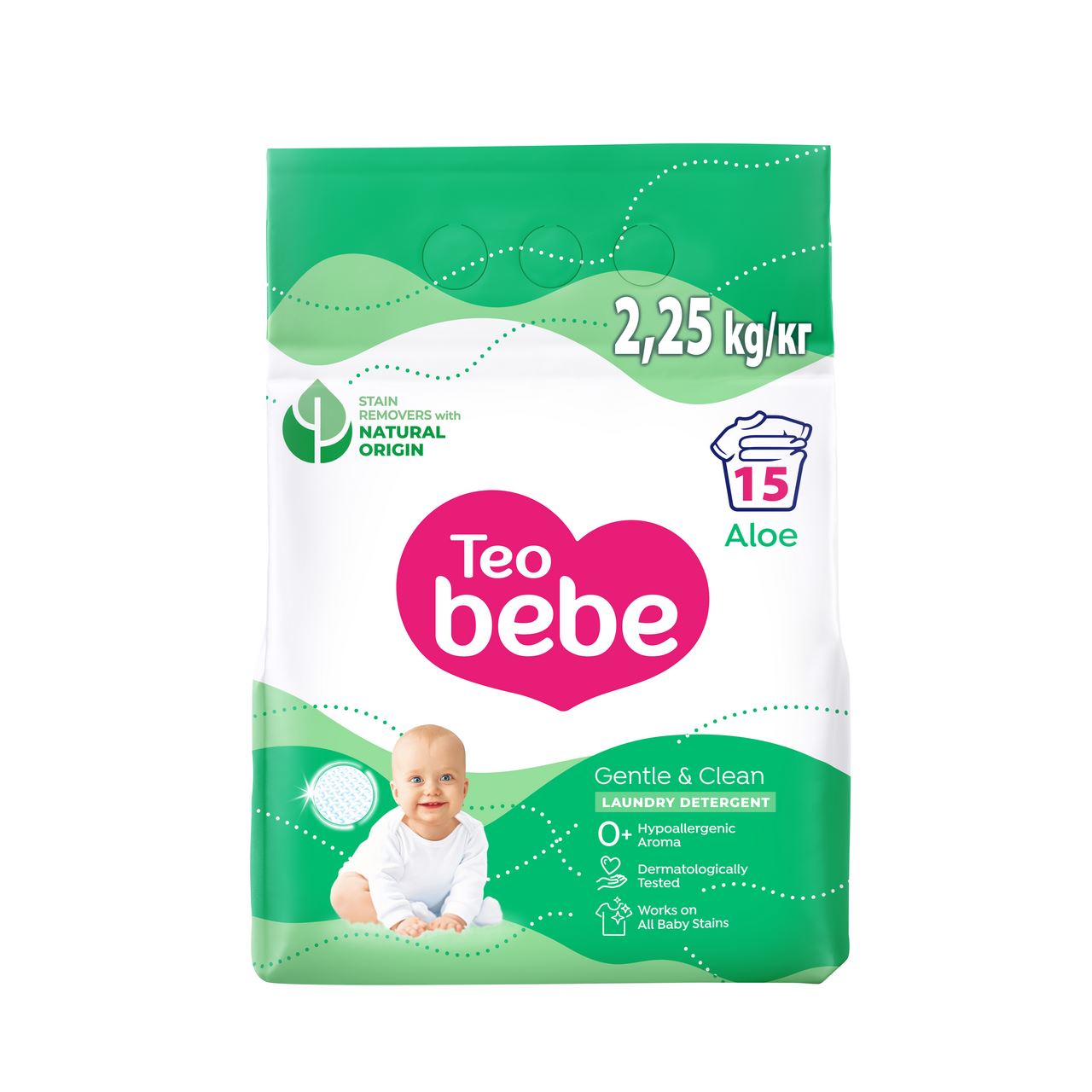 Teo bebe Пральний порошок Алое для дитячої білизни 2,25 кг