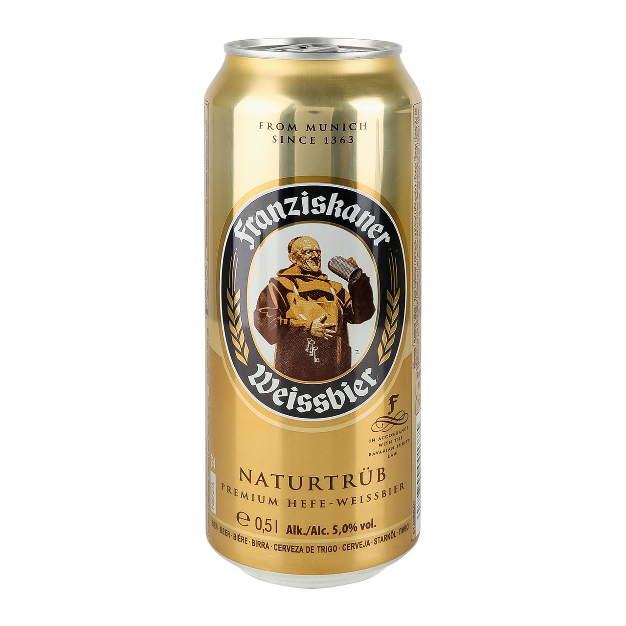 Franziskaner Пиво Hefe-Weissbier Naturtrüb світле 5% 0,5л