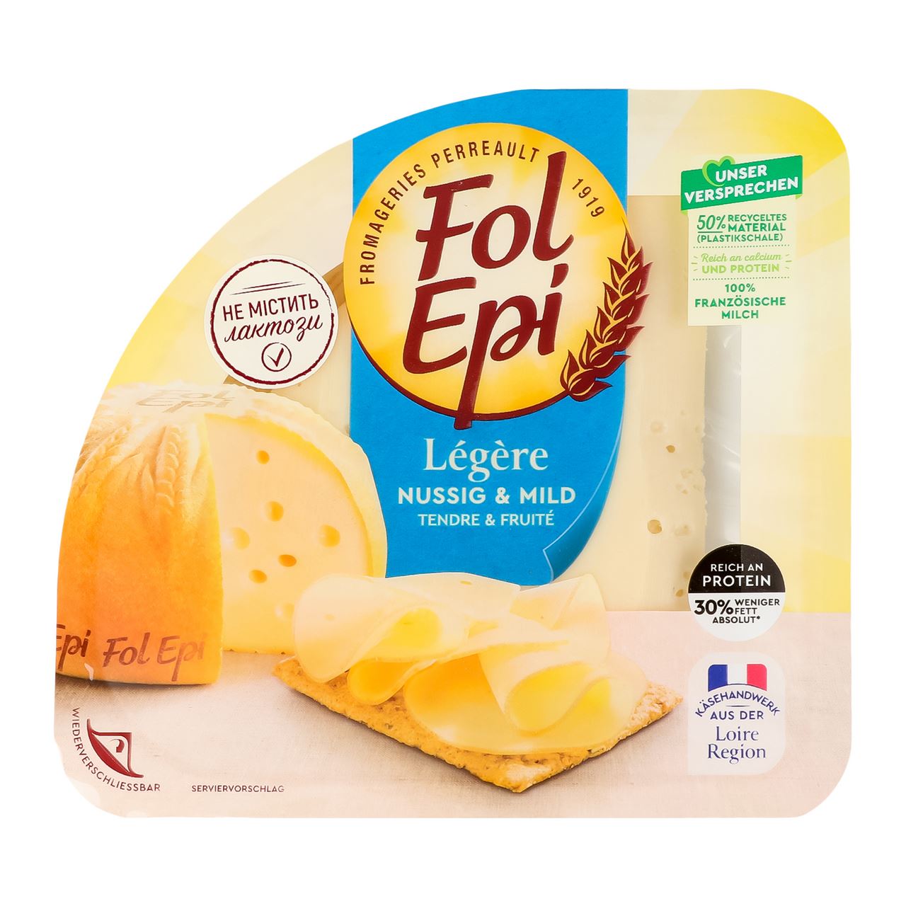 Fol Epi Сир Legere напівтвердий французький скибочки 150г