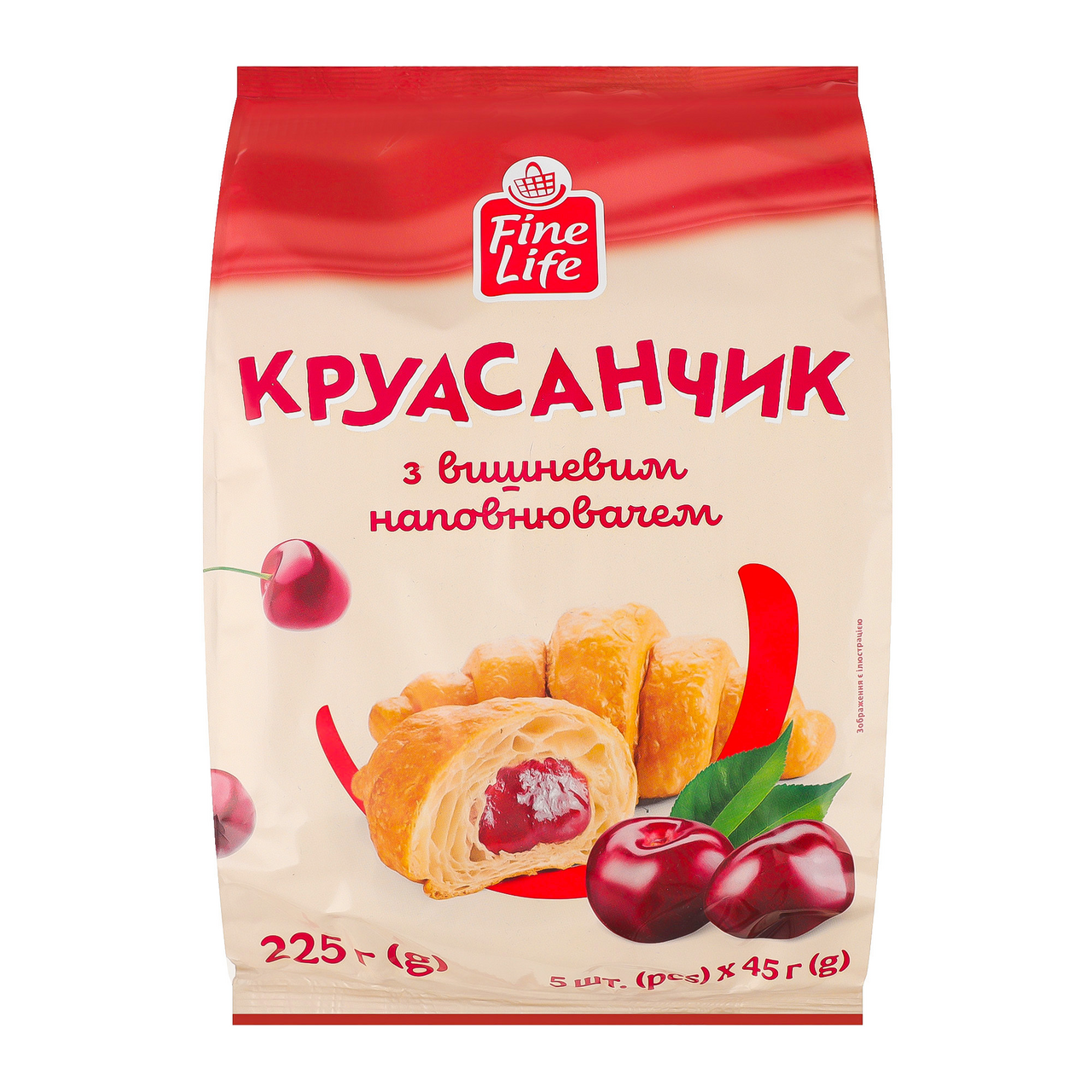 Fine Life Круасанчик з вишневим наповнювачем 225г