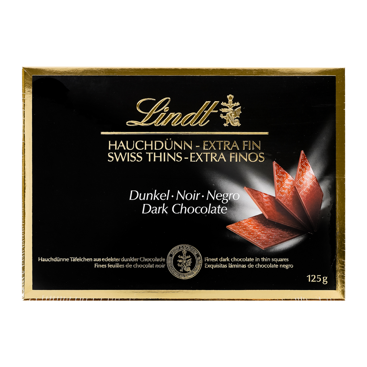 Lindt Шоколад Swiss Thins чорний 125г