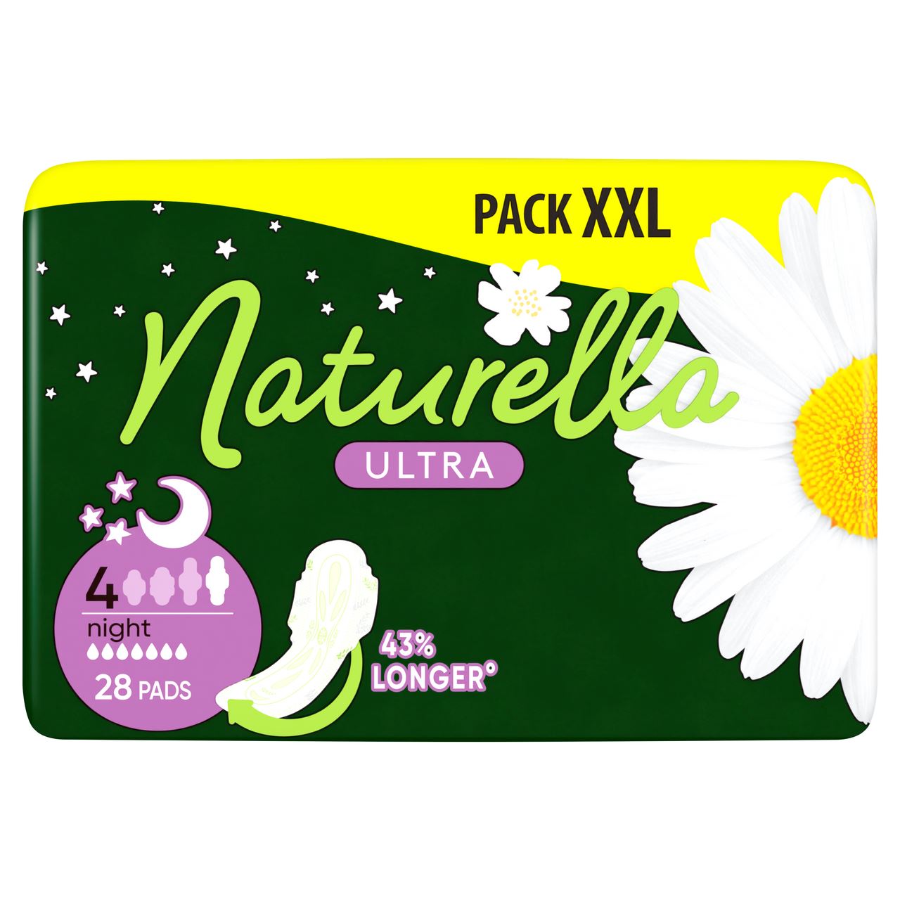 naturella Прокладки гігієнічні ароматизовані Camomile Нічні Quatro 28шт