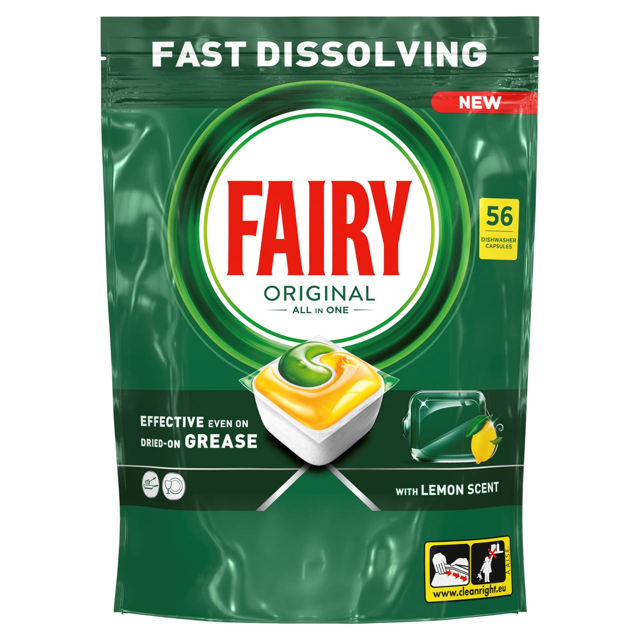 FAIRY Засіб для миття посуду Original Lemon в капсул 56шт