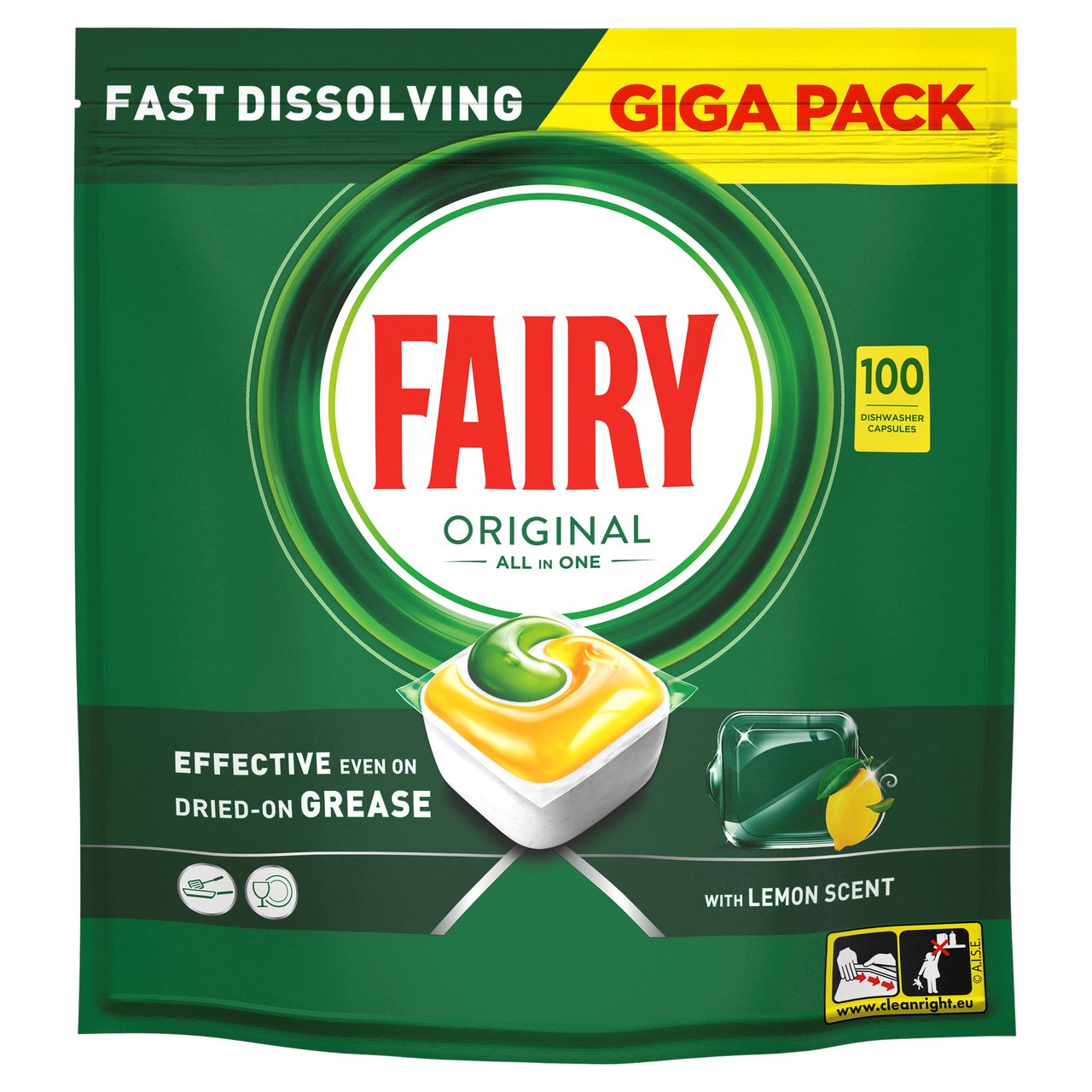 FAIRY Засіб для миття посуду Original Lemon в капс 100шт