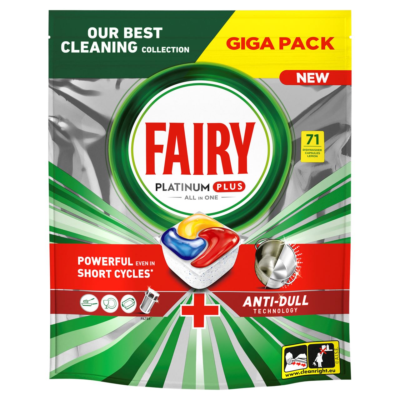 FAIRY Засіб для миття посуду Platinum Plus Лимон 71шт