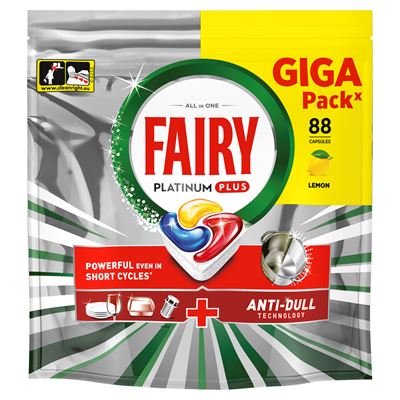 FAIRY Засіб для миття посуду Platinum Plus Лимон 88шт