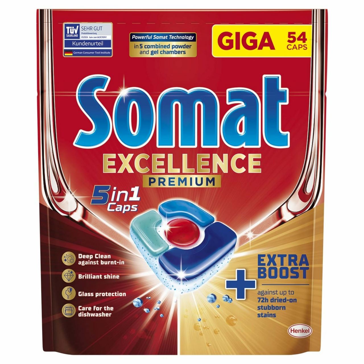 Somat Засіб для миття посуду Excellence Premium 5in1 в посудомийних машинах у капсулах 54шт