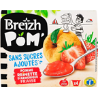 Пюре Breizh Pom Яблуко-полуниця фруктове без цукру 4 х 100г