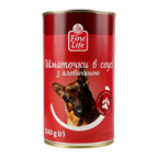 Корм Fine Life Шматочки в соусі з яловичин д/соб 6 x 1.24кг