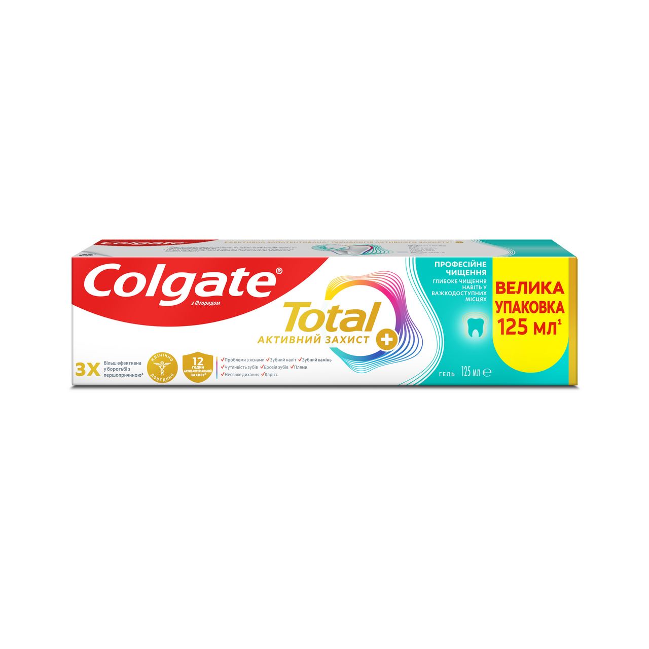 Colgate Зубна паста Total Активний Захист + чищення гель 125мл