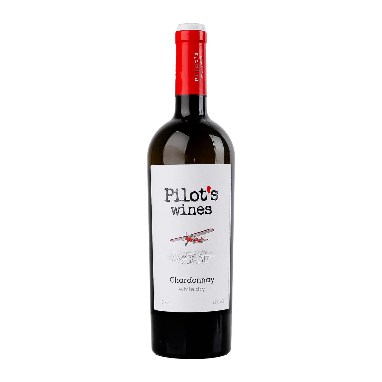 Pilots wines Вино Chardonnay біле сухе 11% 0,75л