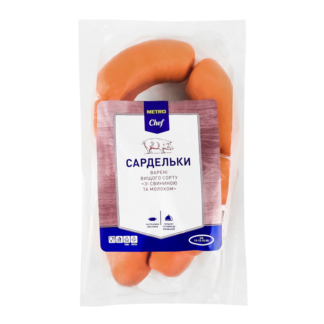 METRO Chef Сардельки Зі свининою та молоком варені в/с кг